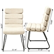 Saina Modern Dining Chairs with Metal Frame- Set of 2- Beige Fabric