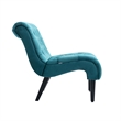 Zulfi Accent Chair with Tufted Back and Wooden Legs- Teal Velvet