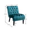Zulfi Accent Chair with Tufted Back and Wooden Legs- Teal Velvet