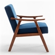 Norry Mid-Century Accent Chair with Solid Wood Frame- Blue Velvet