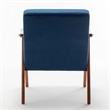 Norry Mid-Century Accent Chair with Solid Wood Frame- Blue Velvet
