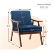 Norry Mid-Century Accent Chair with Solid Wood Frame- Blue Velvet