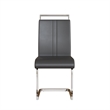 Yuna Dining Chairs with Chrome Metal Base- Set of 2- Gray PU Leather