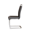 Yuna Dining Chairs with Chrome Metal Base- Set of 2- Gray PU Leather