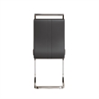 Yuna Dining Chairs with Chrome Metal Base- Set of 2- Gray PU Leather