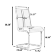 Yuna Dining Chairs with Chrome Metal Base- Set of 2- Gray PU Leather