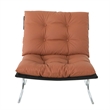 Edens Accent Chair with Chrome Metal Frame- Brown Tufted Faux Leather