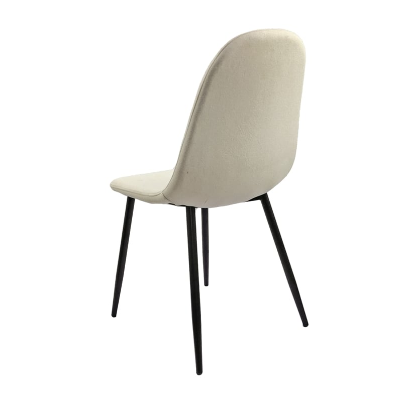 Evex Modern Dining Chairs Set of 4 with Black Metal Legs- Beige Linen