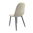 Evex Modern Dining Chairs Set of 4 with Black Metal Legs- Beige Linen