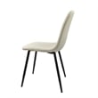 Evex Modern Dining Chairs Set of 4 with Black Metal Legs- Beige Linen