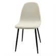 Evex Modern Dining Chairs Set of 4 with Black Metal Legs- Beige Linen