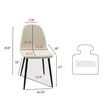 Evex Modern Dining Chairs Set of 4 with Black Metal Legs- Beige Linen