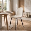 Evex Modern Dining Chairs Set of 4 with Black Metal Legs- Beige Linen