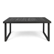 Outdoor Dining Table- Slatted Rectangular Top- Sandblasted Gray 69 Inch