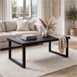 Outdoor Dining Table- Slatted Rectangular Top- Sandblasted Gray 69 Inch