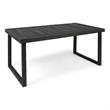 Outdoor Dining Table- Slatted Rectangular Top- Sandblasted Gray 69 Inch