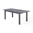 Outdoor Expandable Dining Table with Umbrella Hole- Dark Gray- 63-79 Inch
