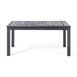 Outdoor Expandable Dining Table with Umbrella Hole- Dark Gray- 63-79 Inch