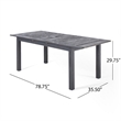 Outdoor Expandable Dining Table with Umbrella Hole- Dark Gray- 63-79 Inch