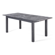 Outdoor Expandable Dining Table with Umbrella Hole- Dark Gray- 63-79 Inch