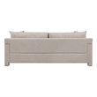 Evany Sofa with 4 Accent Pillows- Upholstered Legs- Taupe Chenille