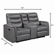 Meloni Glider Reclining Loveseat- Console and Holders- Gray Microfiber