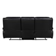 Licot Double Manual Reclining Sofa- 3 Seater- Black Top Grain Leather