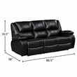 Licot Double Manual Reclining Sofa- 3 Seater- Black Top Grain Leather