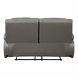 Licot Double Manual Reclining Loveseat- Foam Fill Gray Top Grain Leather
