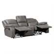 Licot Double Manual Reclining Sofa- 3 Seater- Gray Top Grain Leather