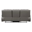 Licot Double Manual Reclining Sofa- 3 Seater- Gray Top Grain Leather