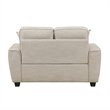 Zoya Loveseat w 2 Pillows- Track Arms- Foam Fill Taupe Chenille 61 Inch