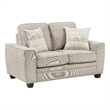 Zoya Loveseat w 2 Pillows- Track Arms- Foam Fill Taupe Chenille 61 Inch