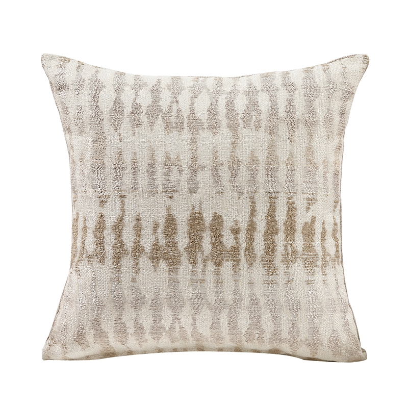 Zoya Sofa w 2 Pillows- Track Arms- Foam Fill Taupe Chenille 83 Inch