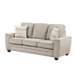 Zoya Sofa w 2 Pillows- Track Arms- Foam Fill Taupe Chenille 83 Inch