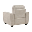 Zoya Accent Chair- Track Arms- Foam Fill Box Cushions- Taupe Chenille
