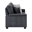 Deva Loveseat w 2 Pillows- Contoured Arms- Dark Gray Chenille 60 Inch