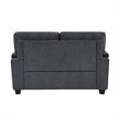 Deva Loveseat w 2 Pillows- Contoured Arms- Dark Gray Chenille 60 Inch