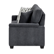 Deva Loveseat w 2 Pillows- Contoured Arms- Dark Gray Chenille 60 Inch