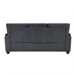 Deva Sofa w 2 Pillows- Contoured Arms- Dark Gray Chenille- Black 82 Inch