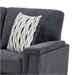Deva Sofa w 2 Pillows- Contoured Arms- Dark Gray Chenille- Black 82 Inch