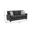 Deva Sofa w 2 Pillows- Contoured Arms- Dark Gray Chenille- Black 82 Inch