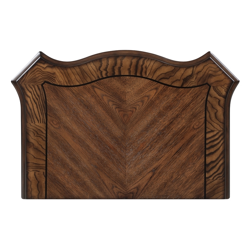 Gony Nightstand- 2 Drawers- Traditional Carving- Gold Accents- Dark Brown