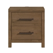 Masi Nightstand- 2 Drawers- Built-In USB Ports- Transitional Style- Brown