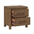 Masi Nightstand- 2 Drawers- Built-In USB Ports- Transitional Style- Brown