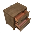 Masi Nightstand- 2 Drawers- Built-In USB Ports- Transitional Style- Brown