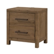 Masi Nightstand- 2 Drawers- Built-In USB Ports- Transitional Style- Brown