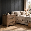 Masi Nightstand- 2 Drawers- Built-In USB Ports- Transitional Style- Brown