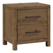 Masi Nightstand- 2 Drawers- Built-In USB Ports- Transitional Style- Brown