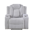 Phil Tab-Pull Recliner Chair with Cup Holders- Light Gray Corduroy
